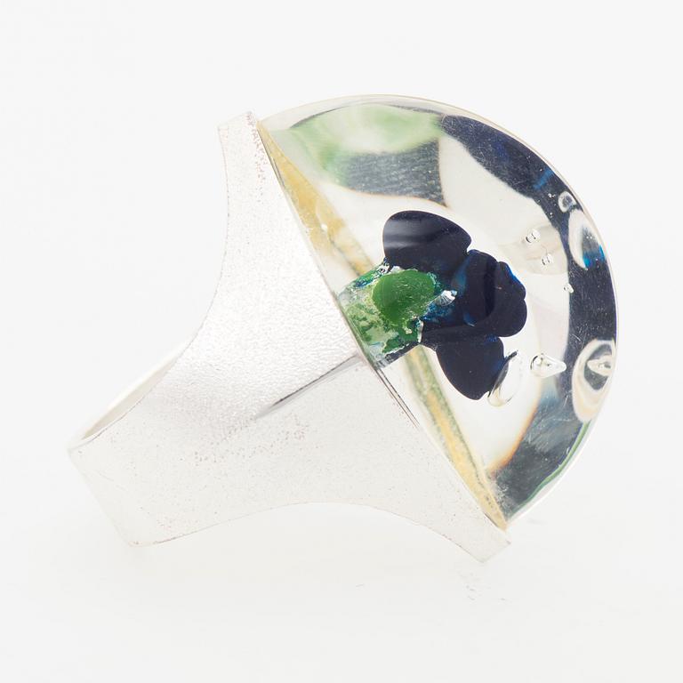 BJÖRN WECKSTRÖM, RING, "Waterworld", silver, akryl. Lapponia 2002.