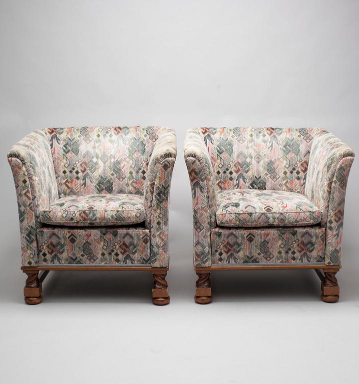 SOFFA, RÖKBORD och FÅTÖLJER, ett par, 1980-tal.