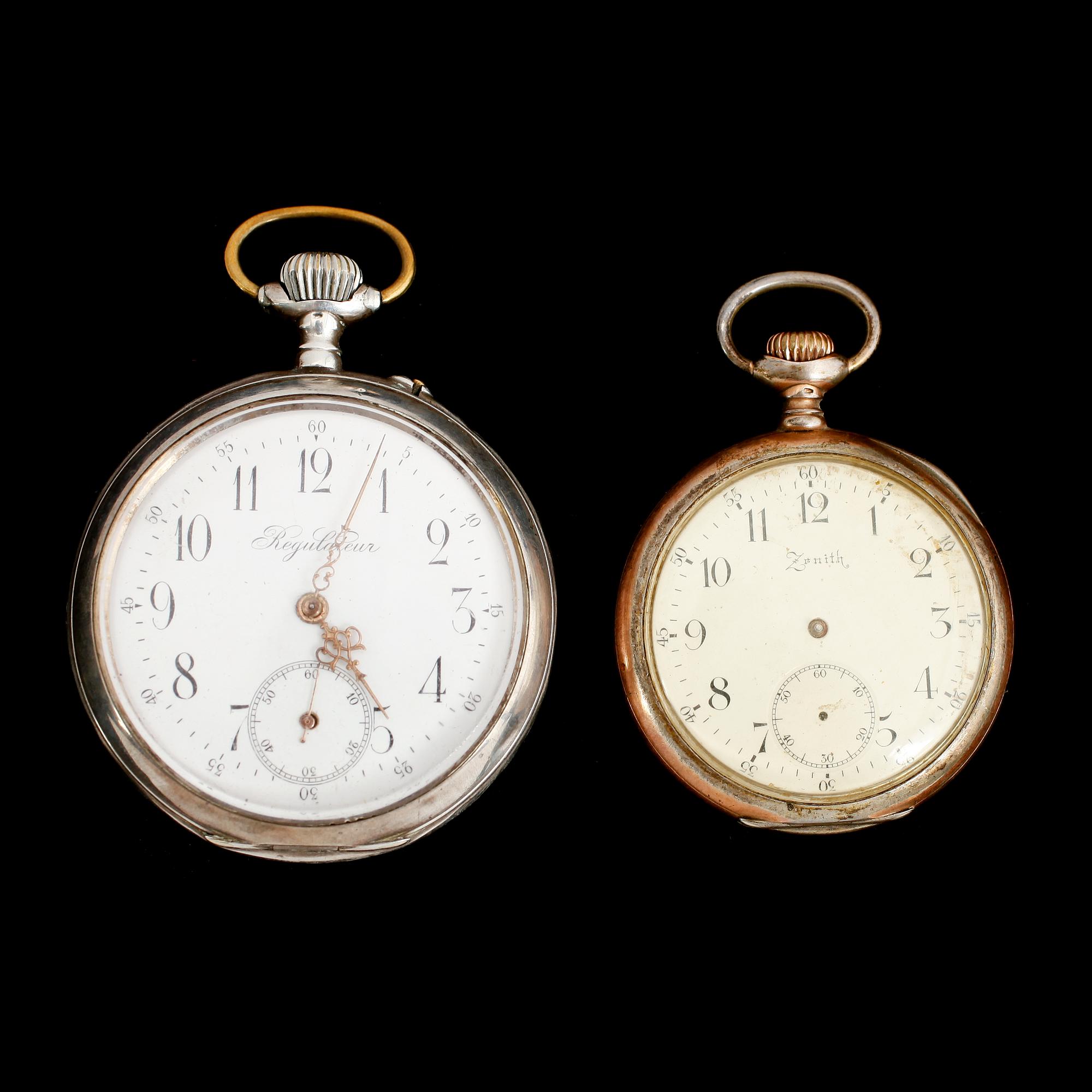 FICKUR, 2 st, silver, tidigt 1900-tal.
