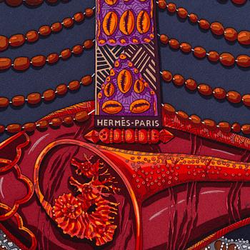 Hermès, a silk scarf 'Chemins de Corail'.
