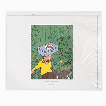 Tintin albums, 34 pcs, French, various publication years, including L'ile Noire 1947.