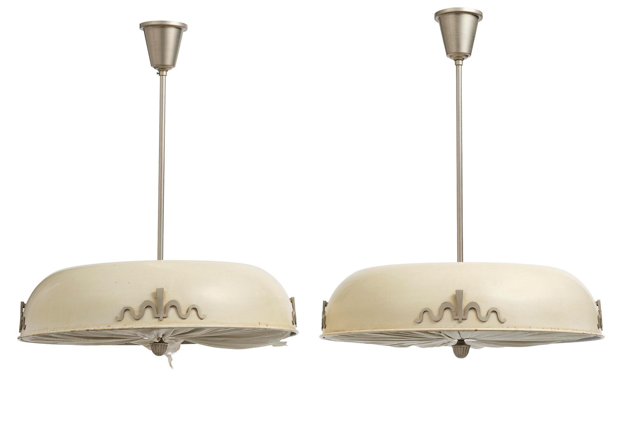 Cebe (Chr Bergh & Co), a pair of ceiling lamps model "75860", Sweden, 1930s.