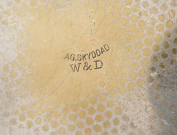 MANSCHETTKNAPPSASK, nysilver, "Originell", Widerholm & Dahlberg, Eskilstuna, 1930-/40-tal.