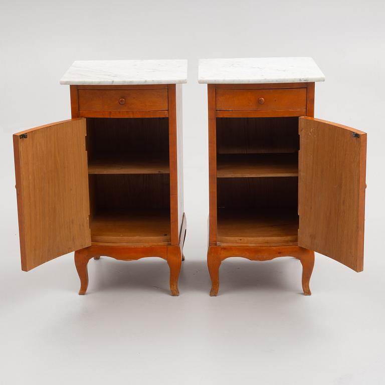Bedside tables, a pair, Nässjö Stolfabrik, first half of the 20th century.