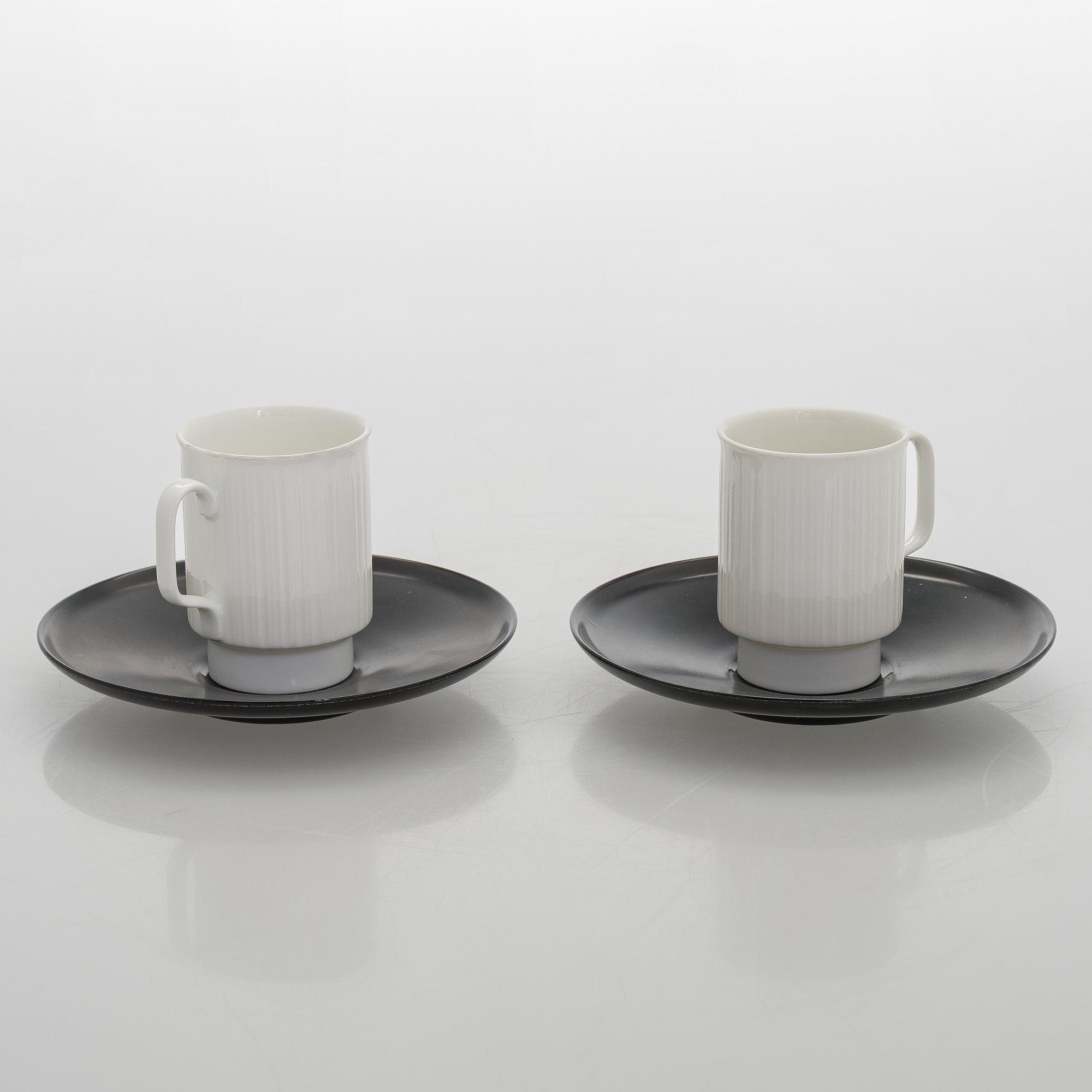 Tapio Wirkkala, a 7-piece porcelain 'Variation' espresso service Rosenthal, Studio-line, Germany.