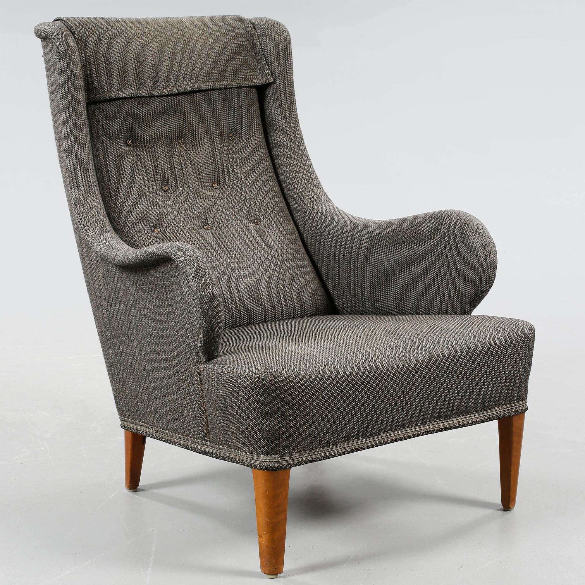 A chair, model Oscar, designed by Carl Malmsten for Carl Malmsten AB, bought 31 of January 1962.