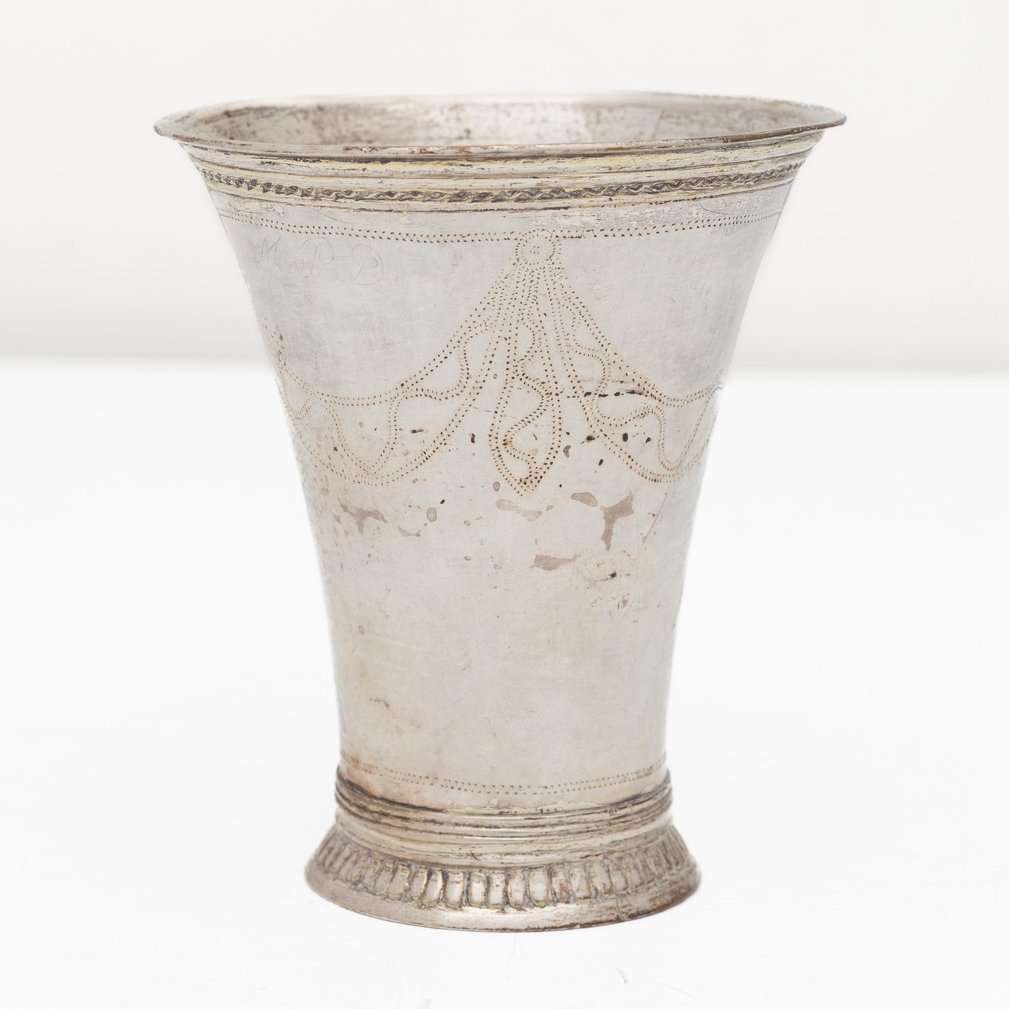 A Swedish silver beaker, mark of Nils Hoffsten, Stockholm 1796.