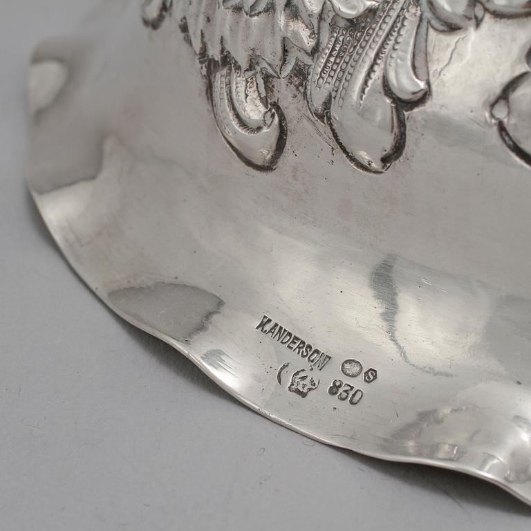 LJUSSTAKAR, ett par, silver, bär både imporstmpl samt K Andersson, 1900-tal. Vikt 690 g.