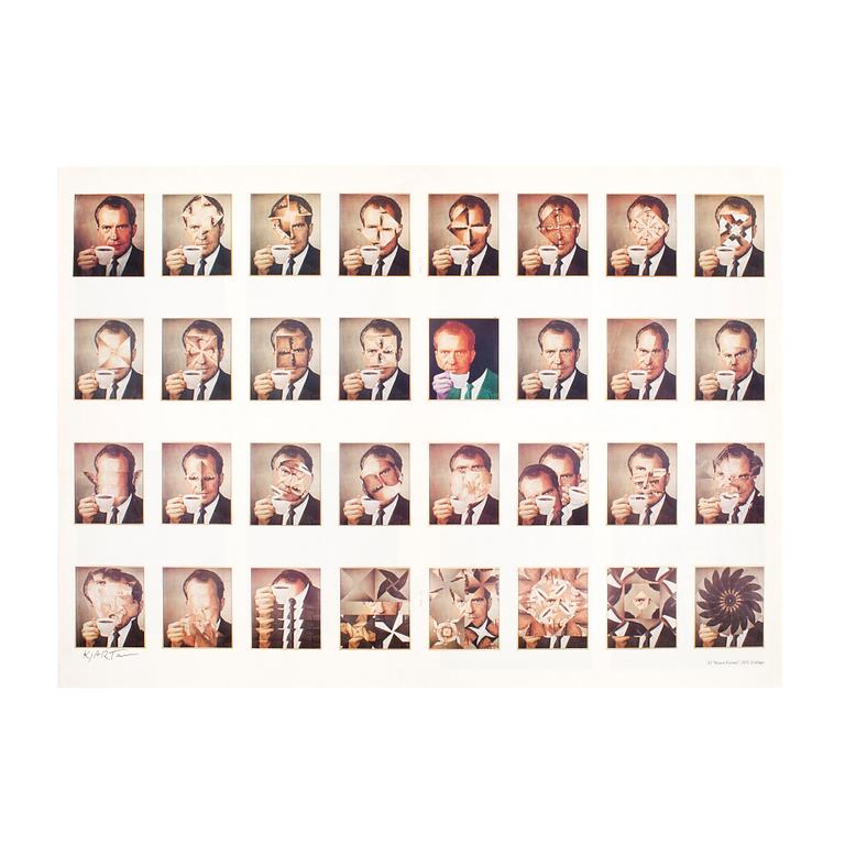 KJARTAN SLETTEMARK, affisch, offset, "Nixon visions" 1971, signerad.