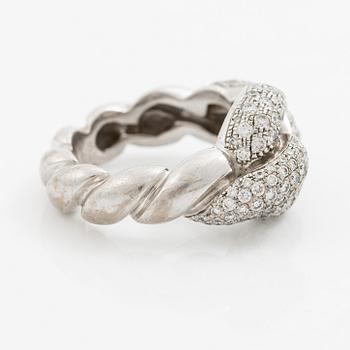Hermès ring 18K vitguld med runda briljantslipade diamanter.