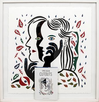 Timo Solin, mixed media/collage signed and dated 2011.