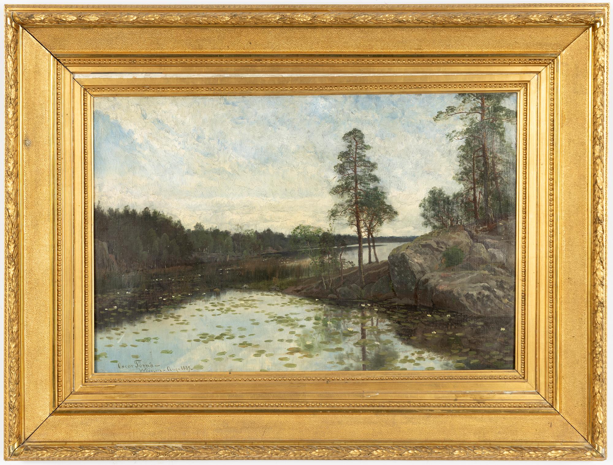 Oscar Törnå, Skymning över Visjön, Östergötland.