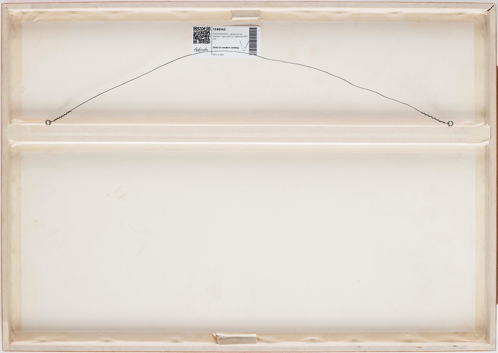 INGER EKDAHL, gouache på papper, signerad och daterad 1971.