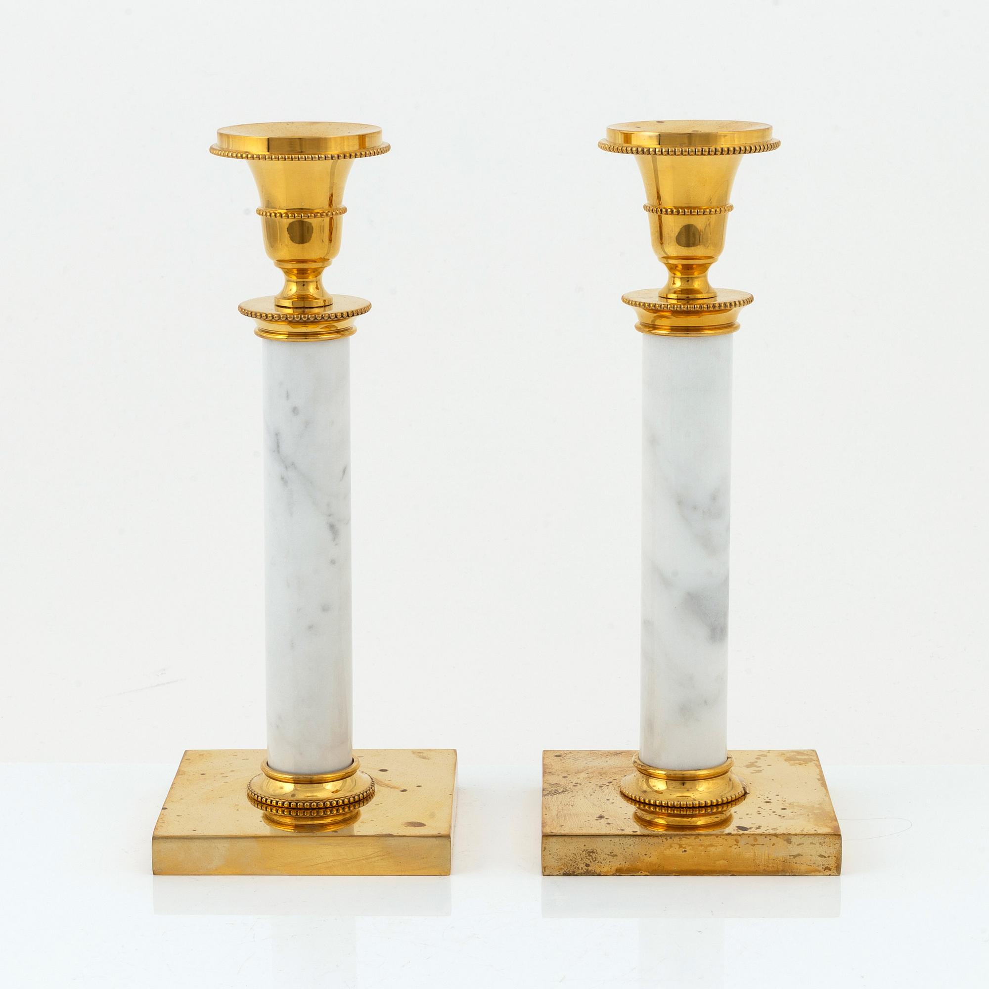 Peder Lamm, Jubileumsljusstaken, ett par,  Skultuna Messingsbruk. Modellen formgiven 2007.