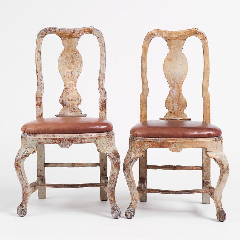 Stolar, ett par, 1700-talets mitt. Senbarock.