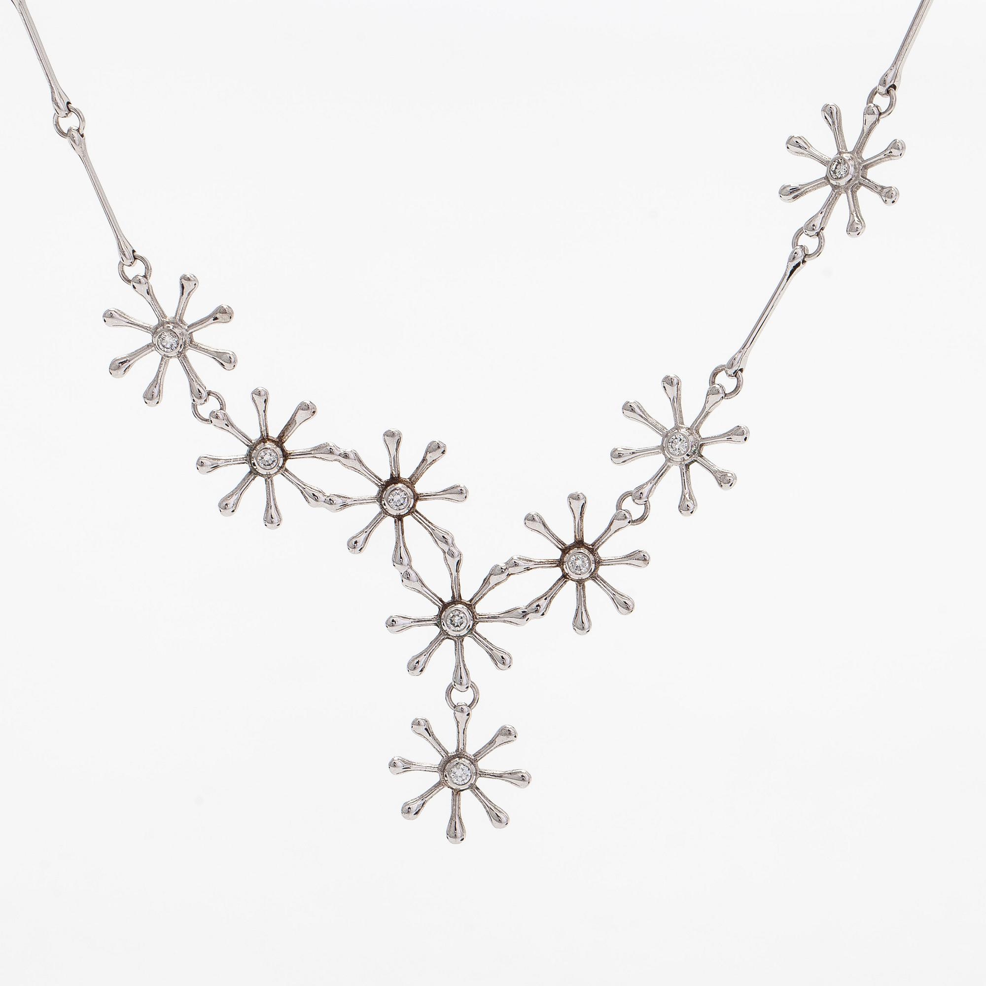 Kalevala Koru, collier, "Polaris", 18K vitguld och briljantslipade diamanter, Kirsti Doukas, 2006.