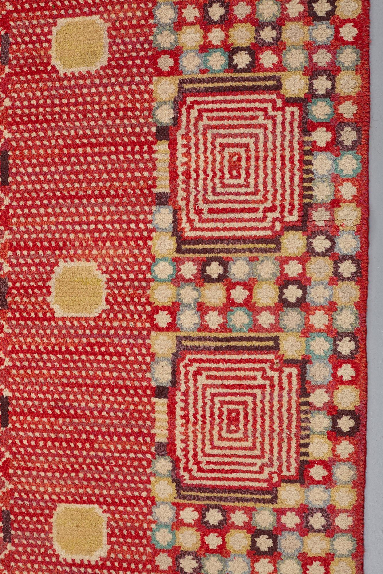 Barbro Nilsson, MATTO, "Krabban", knotted pile, ca 334 x 296 cm, signed AB MMF BN.