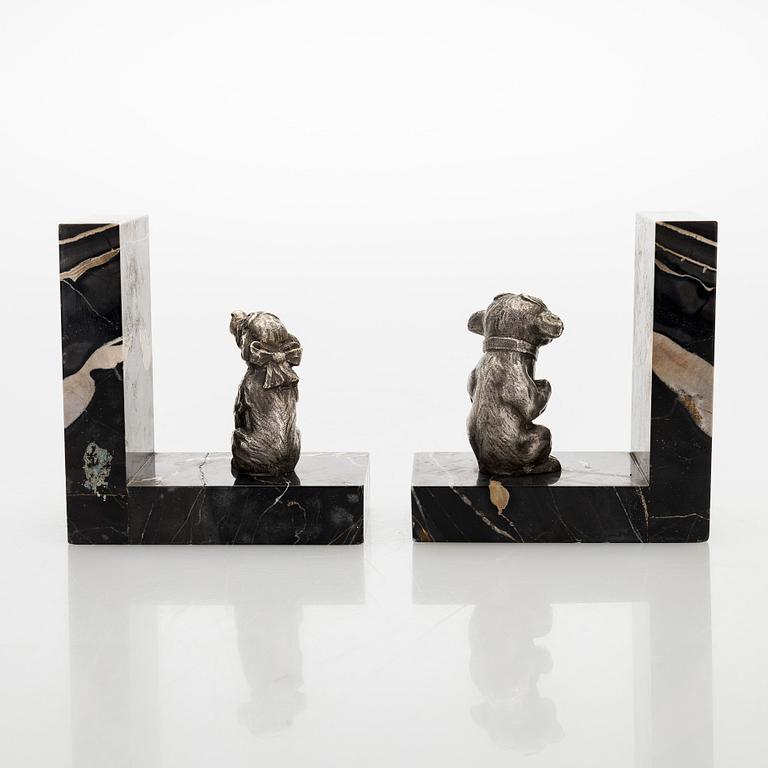 Bokstöd, ett par, stämplade i godset Bertin, Frankrike sannolikt 1925-30-tal.