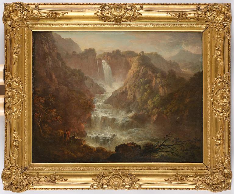Italiensk skola 1800-tal. Vy över Cascata delle Marmore.
