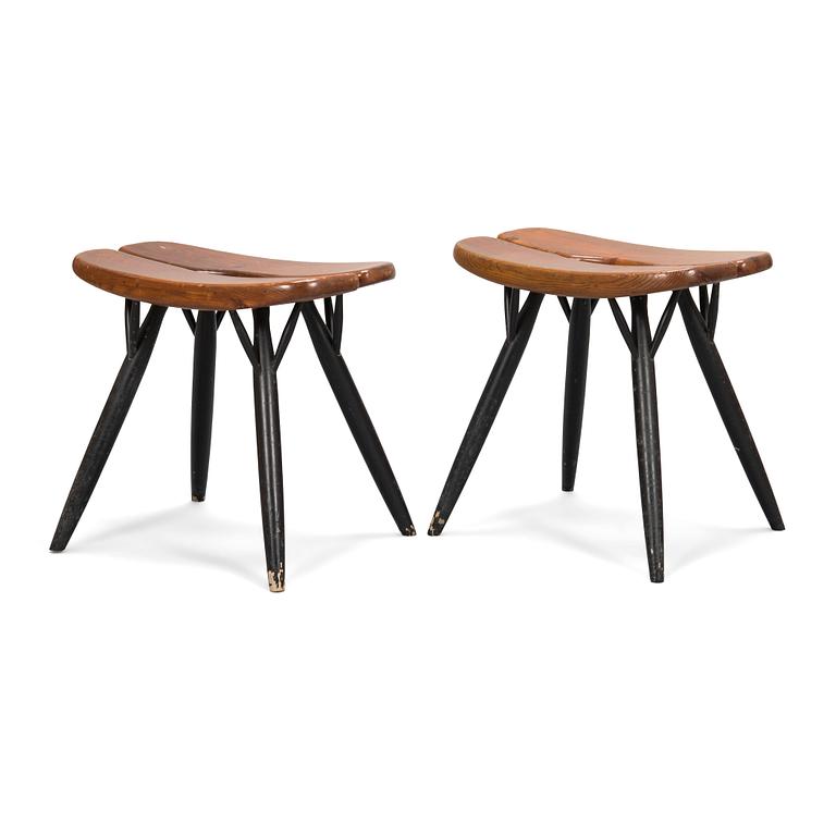 Ilmari Tapiovaara, Two 1960's 'Pirkka' stools for Laukaan Puu.