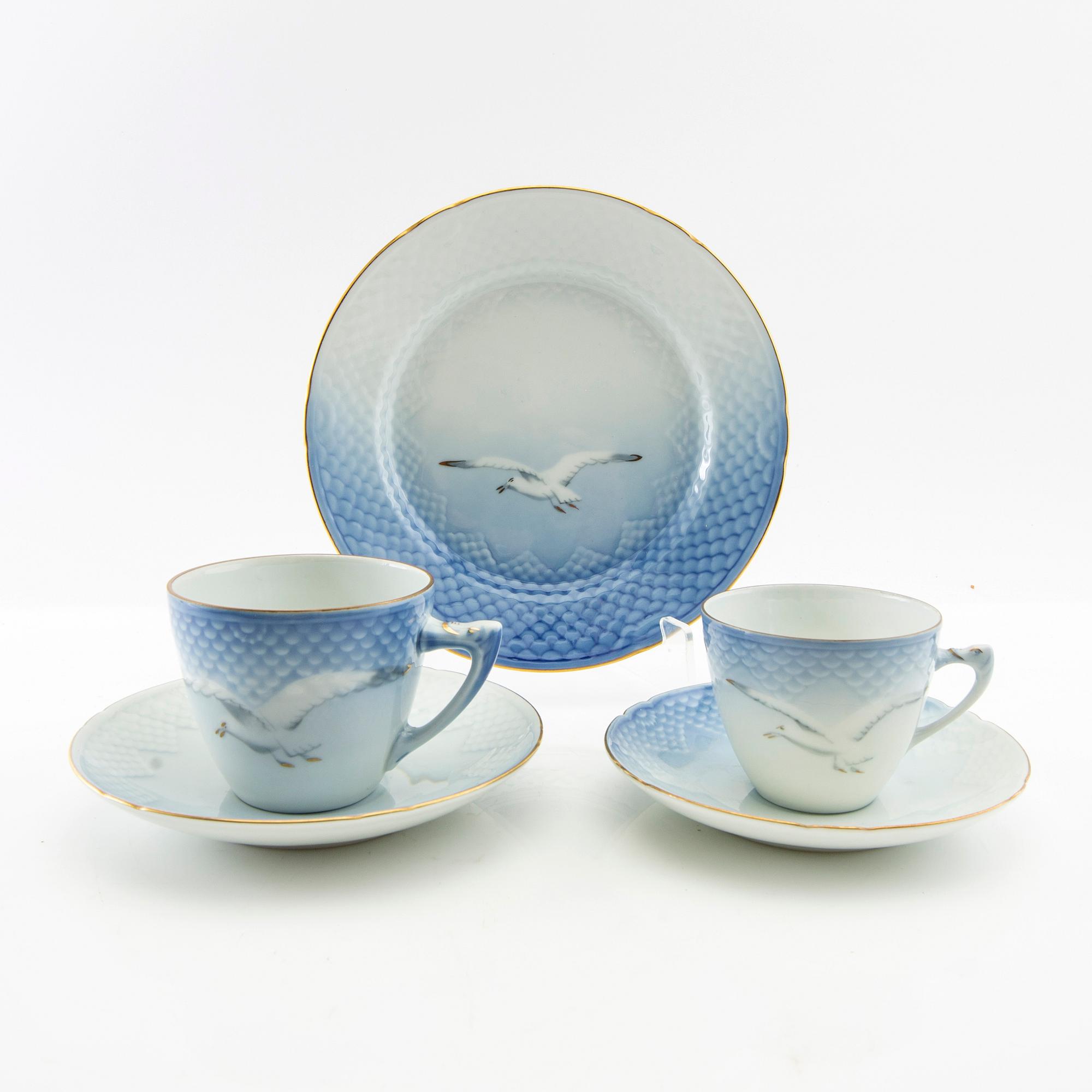 Kaffeservis 55 dlr "Måsen" porslin, Bing & Grøndahl, Danmark.