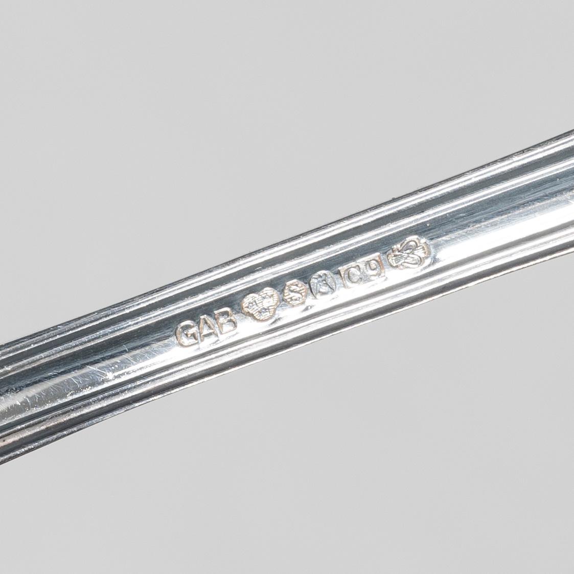 C.G. Hallberg, A set of Swedish silver spoons, model "Olga", Stockholm 1950s (36 pcs).