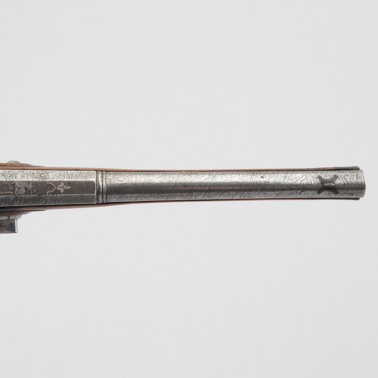 Flintlåspistoler, ett par, Joakim Rosenberg, Stralsund, 1700-talets första hälft.