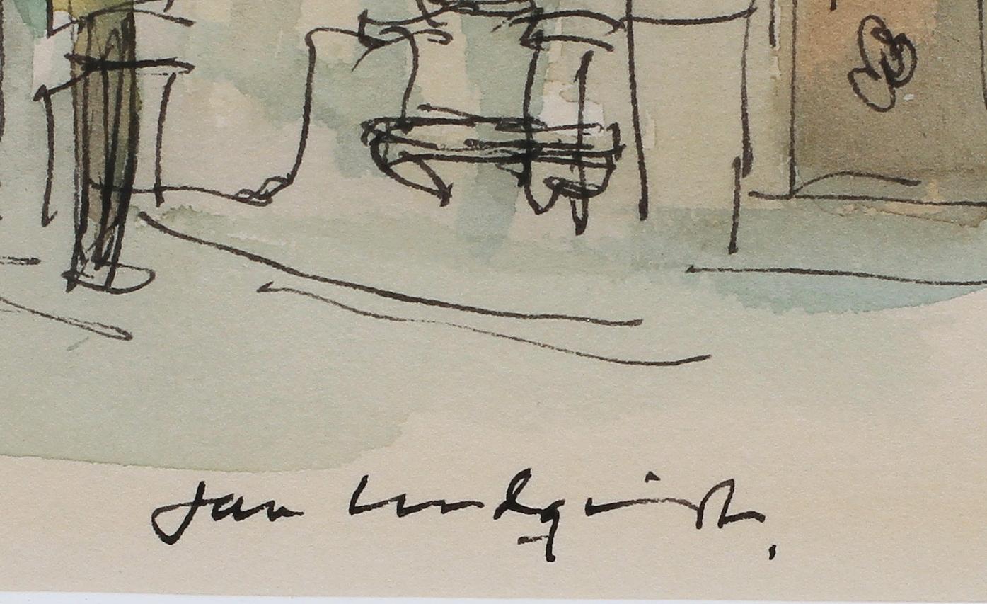 JAN LUNDQVIST, tusch och akvarell, sign.