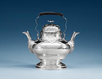 799. A SWEDISH SILVER DUBBLE SPOUTED TEA-POT, Makers mark of Anders Schotte, Uddevalla 1779.