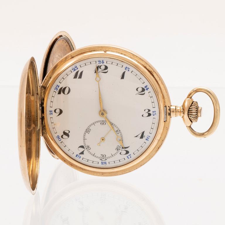 A 14K pocket watch, 53 mm.