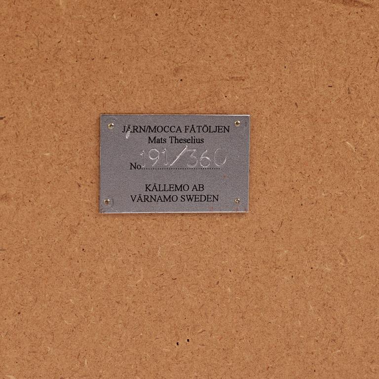 Mats Theselius, fåtölj, "Järn/Moccafåtöljen", ed. 191/360, Källemo, Värnamo efter 1994.