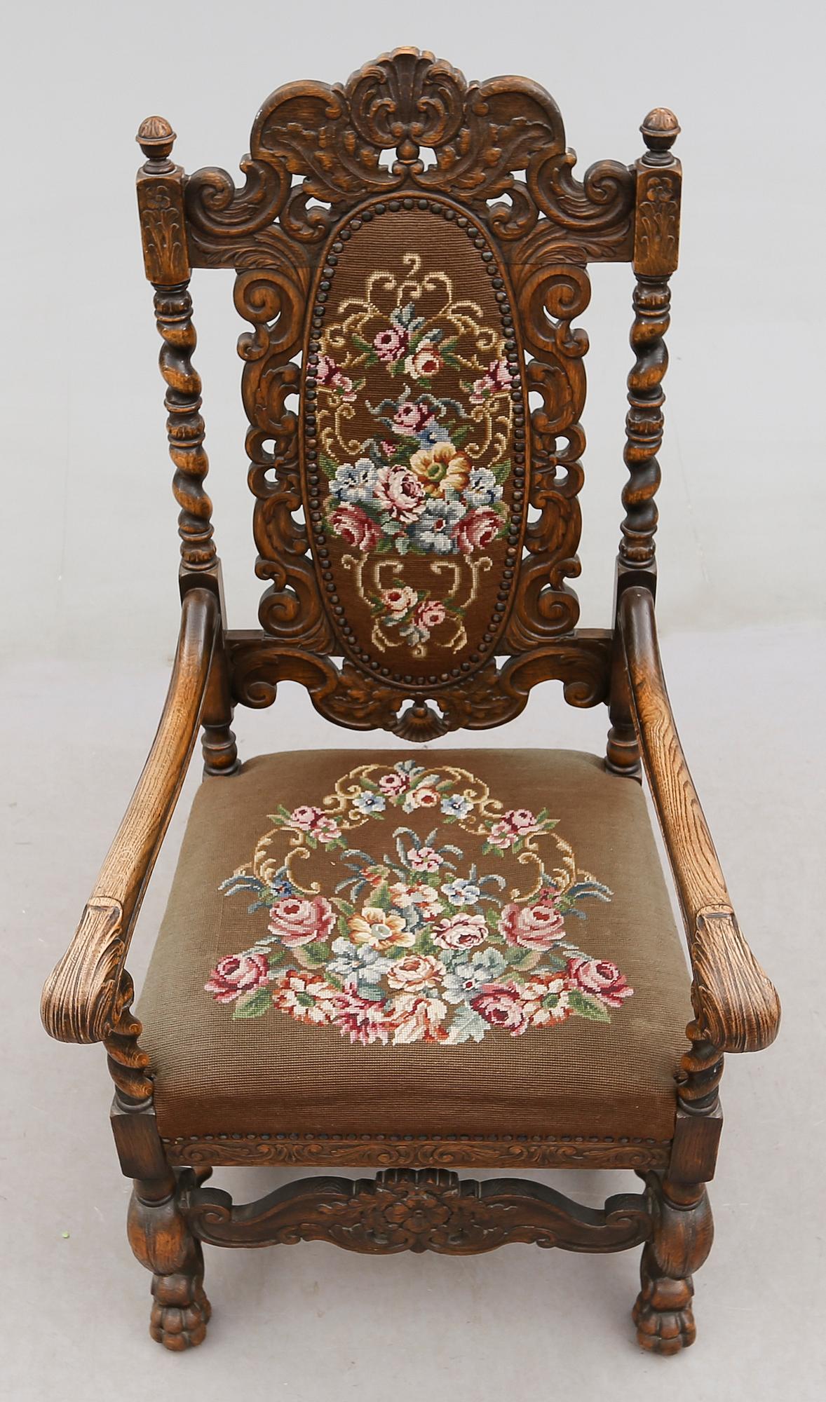 KARMSTOL, barockstil, omkring år 1900.