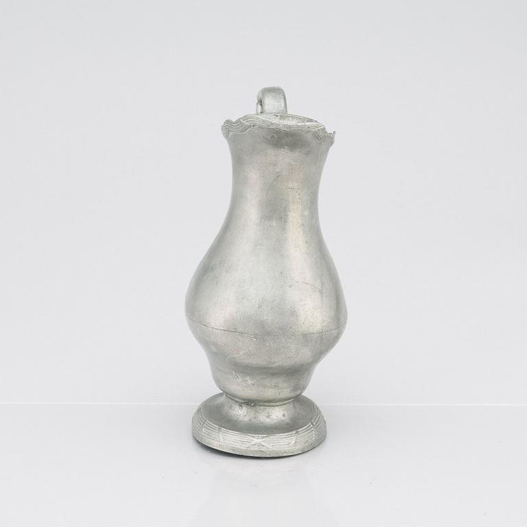 Kanna med handfat, av Gudmund Lindqvist (mästare i Stockholm 1807-1815), 1810, Sengustaviansk.