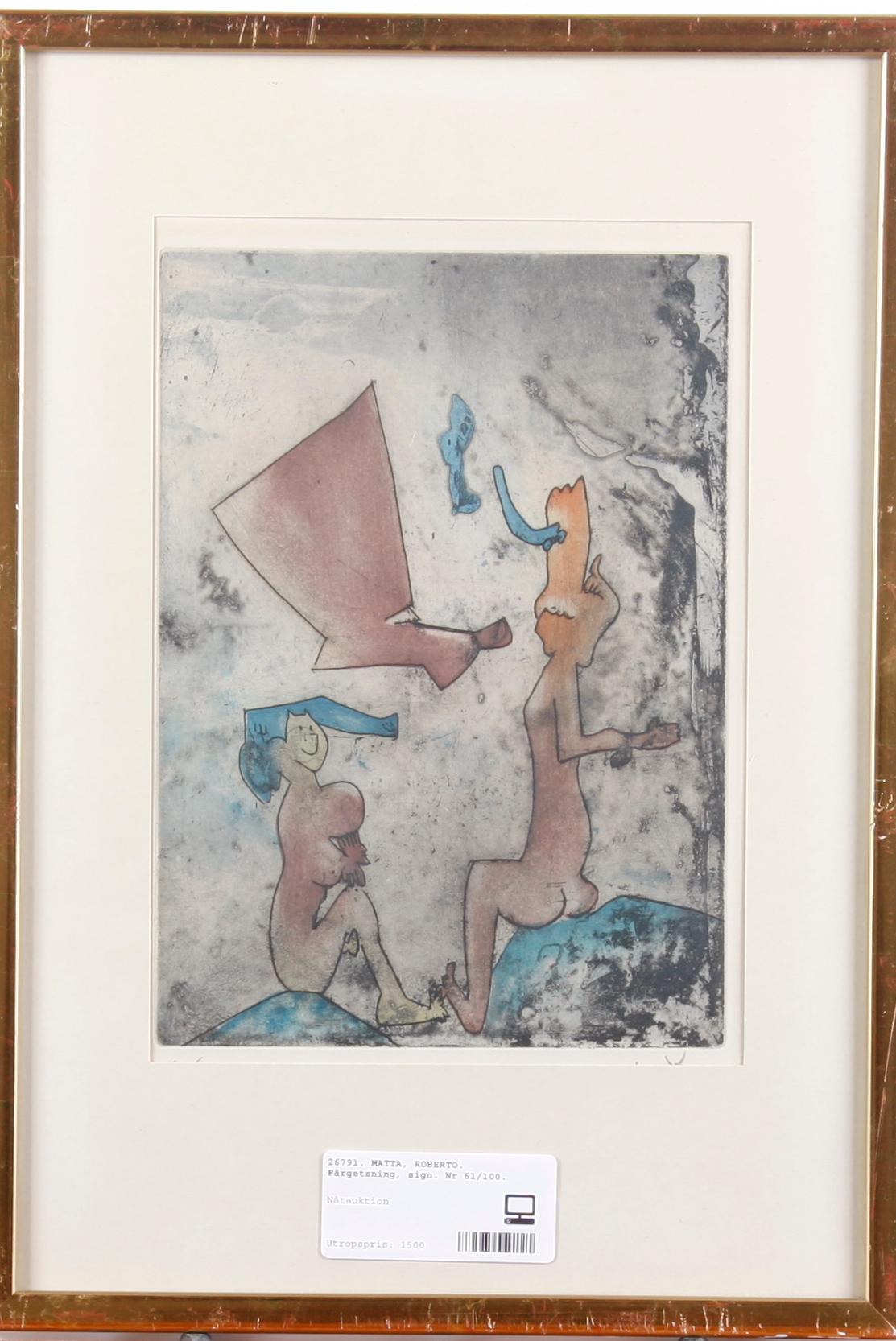 MATTA, ROBERTO. Färgetsning, sign. Nr 61/100.