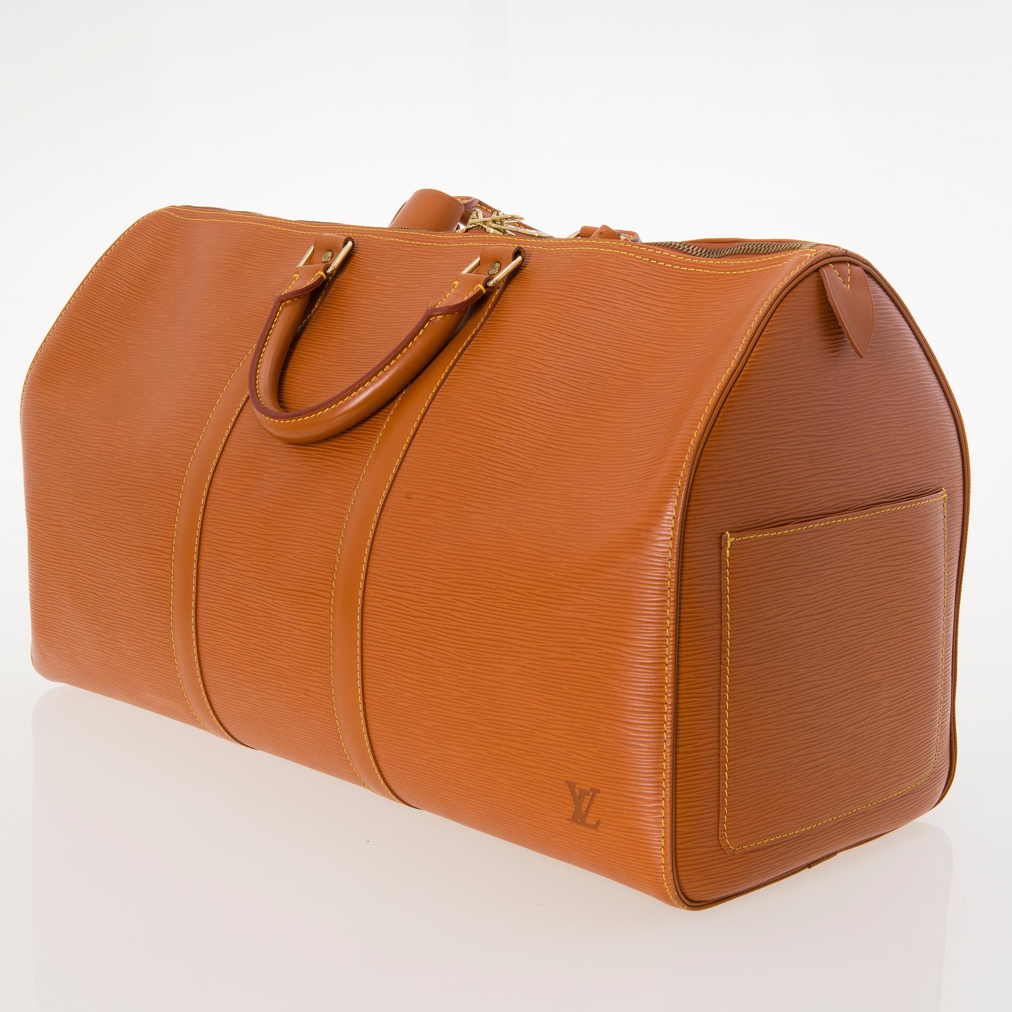 LOUIS VUITTON CIPANGO GOLD KEEPALL 50 EPI TRAVEL BAG.