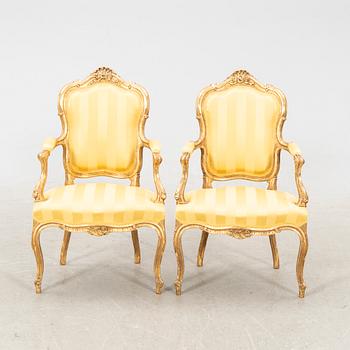 Soffgrupp 5 dlr Rokokostil 1900-talets förta hälft.