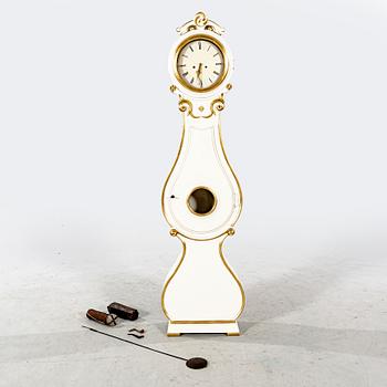 A 19th century painted grandfather clock.