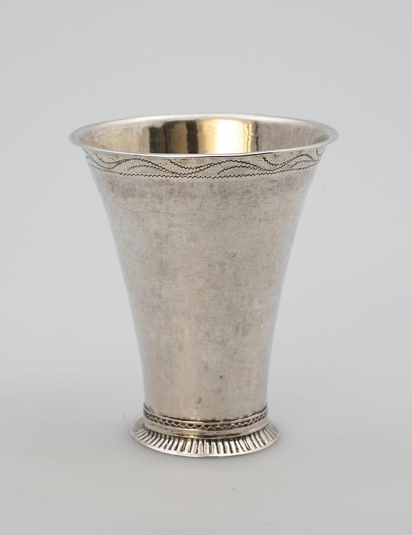 BÄGARE, silver, Johan Fredrik Hollman Skänninge 1777.