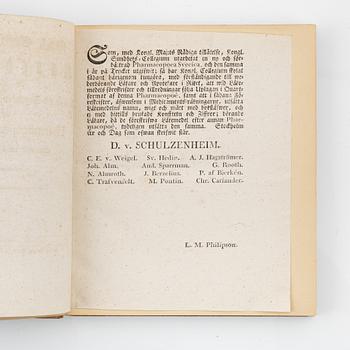 Four Swedish pharmacopoeiae of the 19th century.