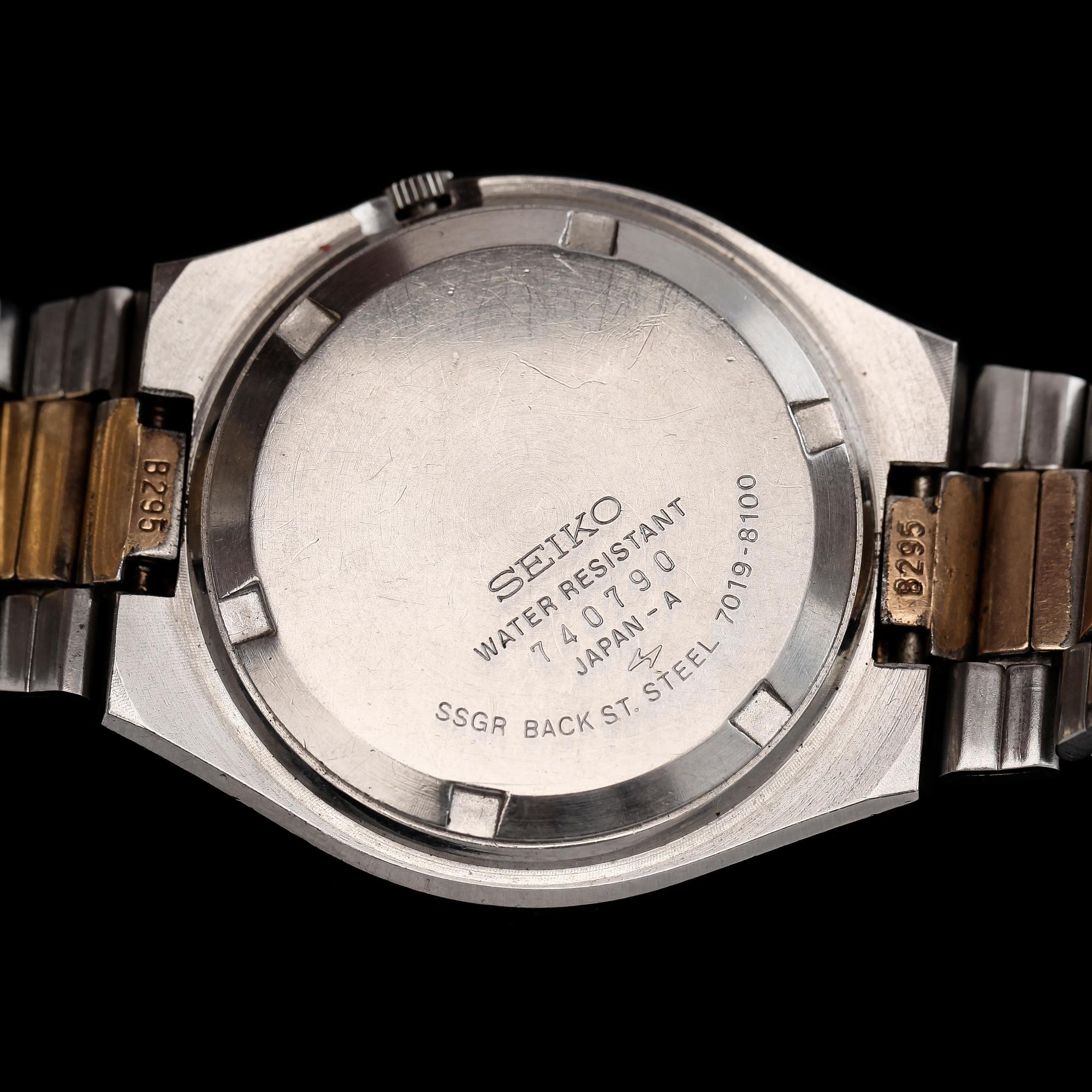ARMBANDSUR, stål och guld på stål, Seiko Automatic, 1900-talets andra hälft.