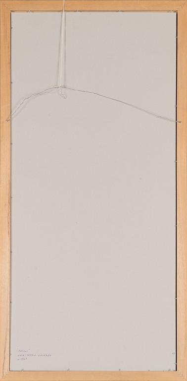 Eva-Irmeli Oksanen, kuvakudos, merkitty ja päivätty 1967 a tergo.