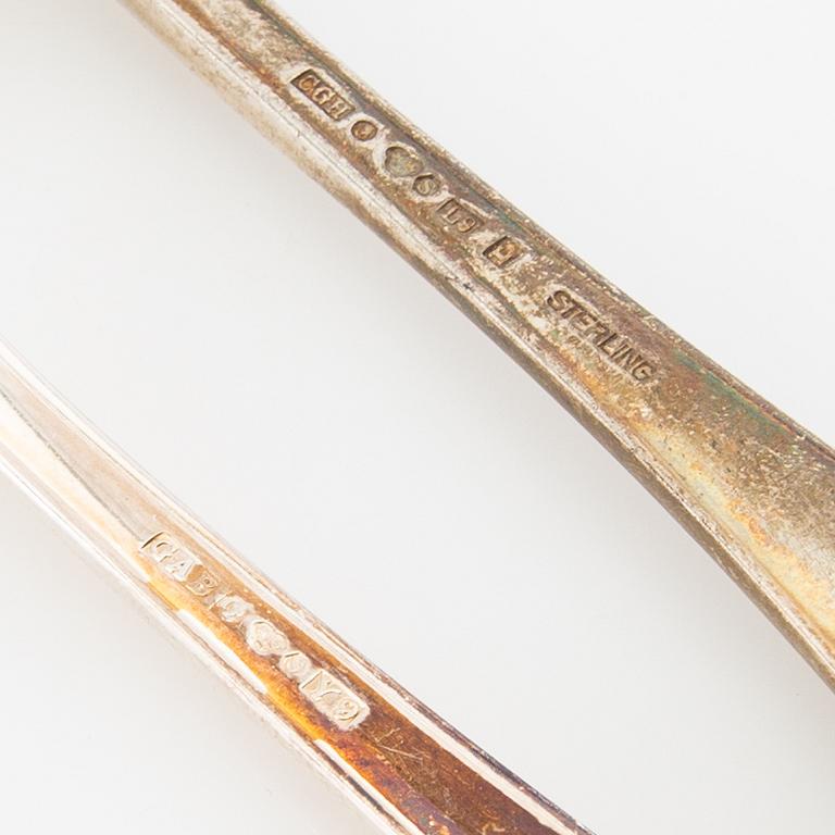 Cutlery set, 90 pieces, Old Swedish, silver and partly of low-grade silver, including GAB, Eskilstuna 1987.