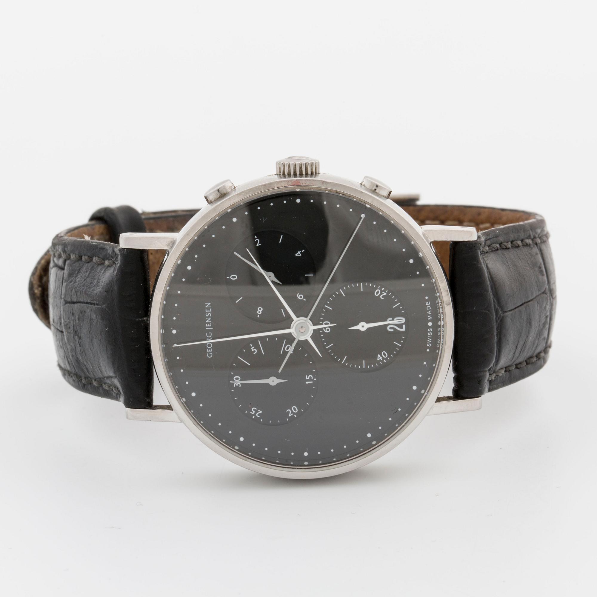 GEORG JENSEN, armbandsur, kronograf design Henning Koppel, 38 mm,