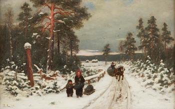 Fredrik Ahlstedt, Perhe talvimaisemassa.