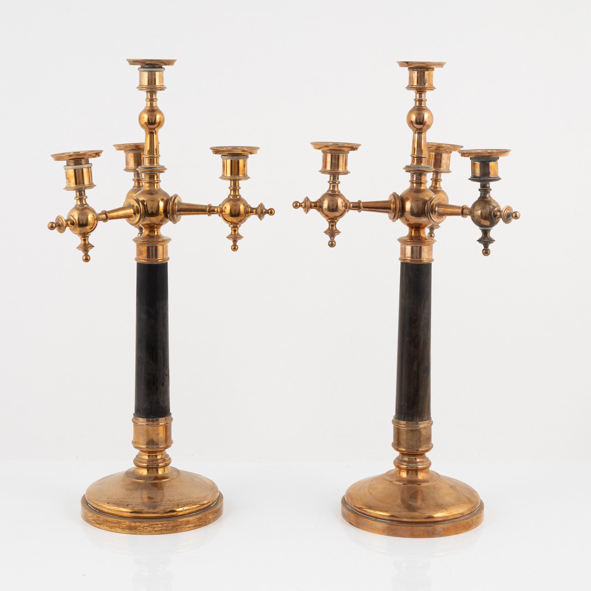 Kandelabrar, ett par, 1900-talets början.