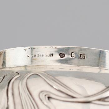 KAFFESERVIS, 3 delar, silver, K Anderson, Stockholm 1911. Vikt ca 931 gram.