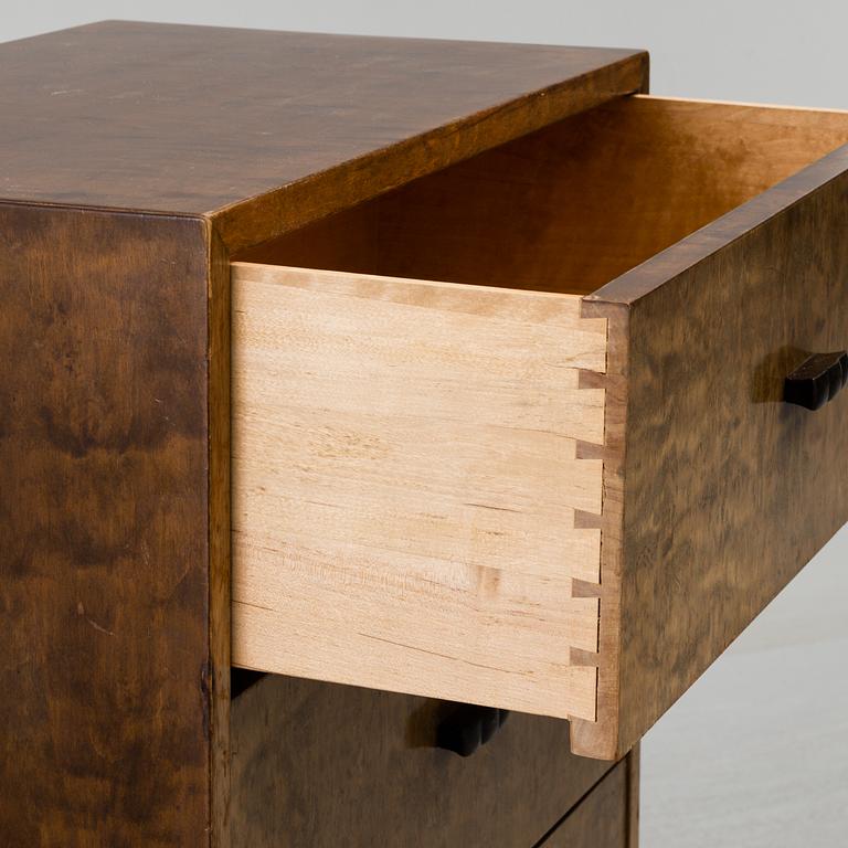 AXEL LARSSON, a stained birch chest of drawers from Svenska Möbelfabriken, 1930's.