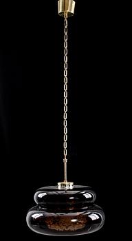 TAKLAMPA, "Bubblan", Carl Fagerlund, Orrefors, 1970-tal. Höjd 35 cm exkl kedja.