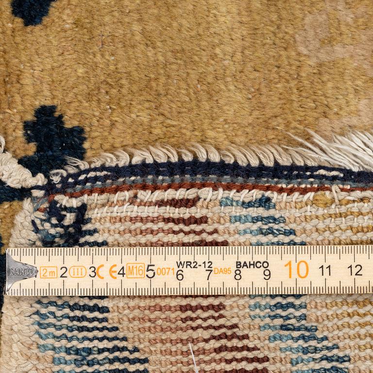 An Antique Ningzia Temple carpet, Northern China. c. 208-131 cm.