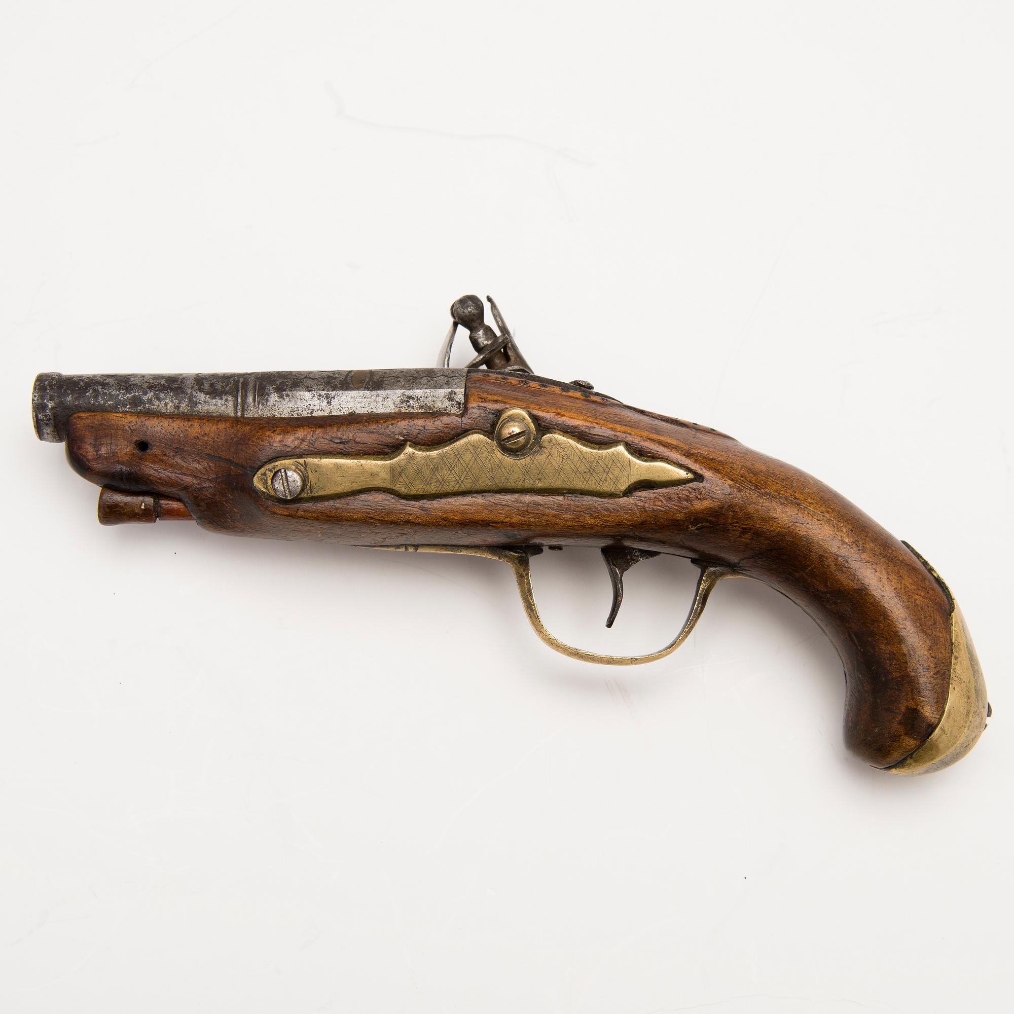 An early 19th Century flintlock pocket pistol.